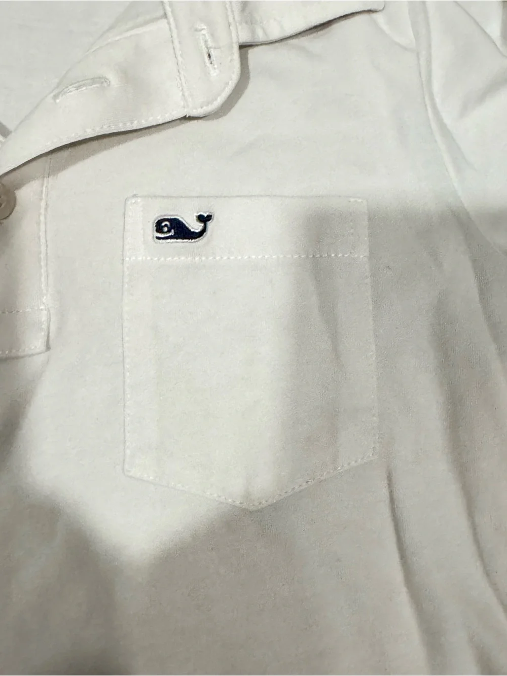 white Vineyard Vines boys' clean jersey polo- Size 7